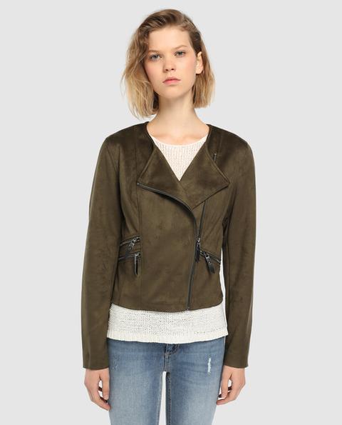 Only - Chaqueta Cropped De Mujer De Antelina from El Corte Ingles on 21  Buttons