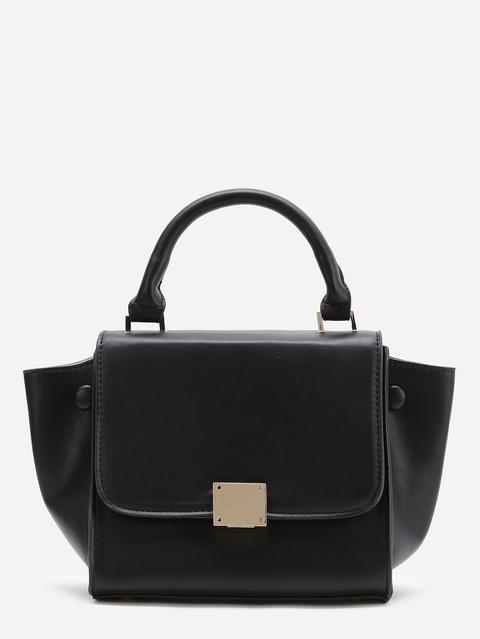 Bolso De Pu Con Cremallera Negro