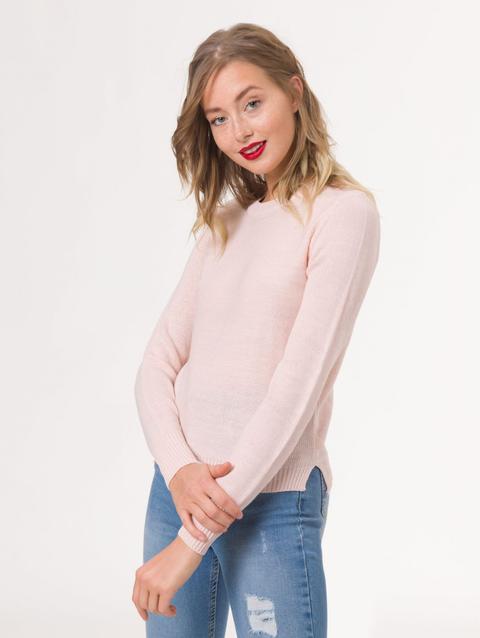 Maglia Girocollo Basic Rosa Chiaro