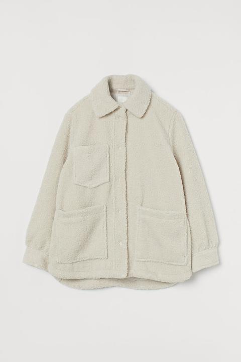 Faux Shearling Jacket - Beige