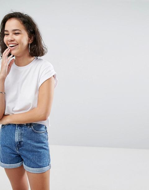 Asos - T-shirt Boyfriend Corta - Bianco