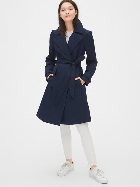 puff sleeve trench coat gap