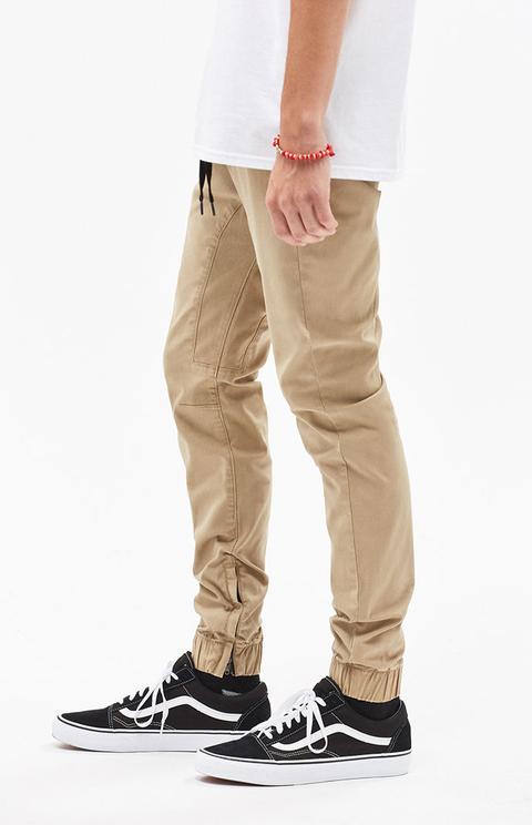 skinny khaki jogger pants