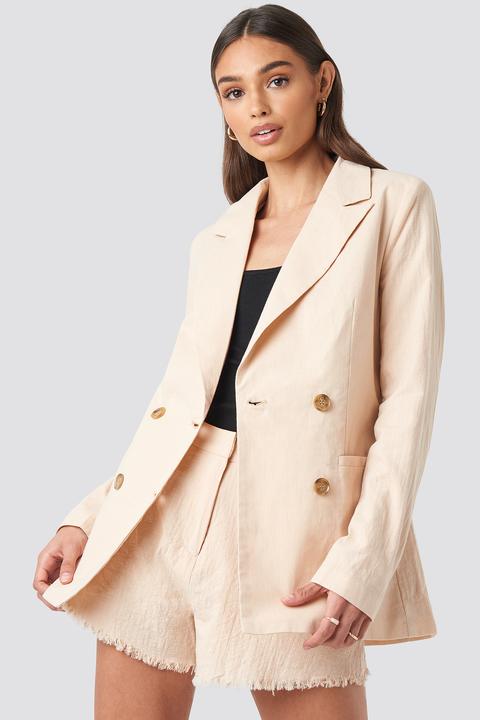 Double Breasted Blazer Beige