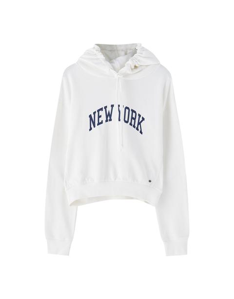 Sudadera Blanca New York Pull and Bear 21 Buttons
