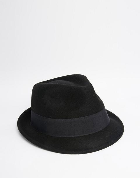 Asos - Cappello Trilby In Feltro Nero - Nero