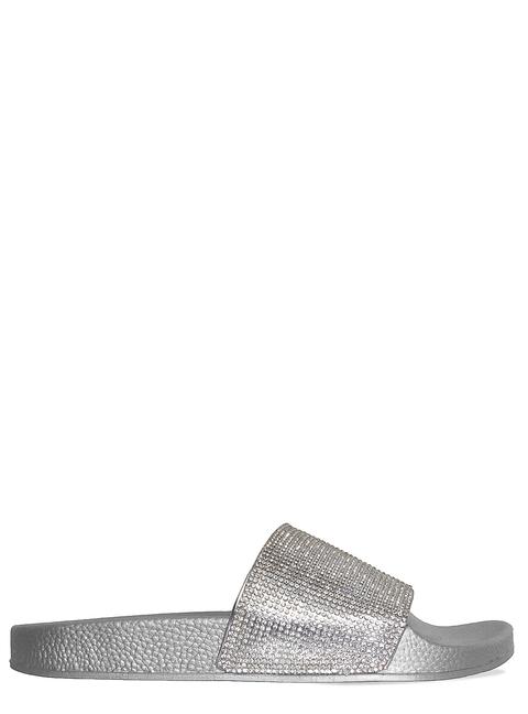 Sophia Silver Diamante Sliders