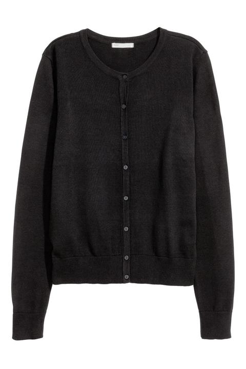 H & M - Cardigan In Cotone - Nero