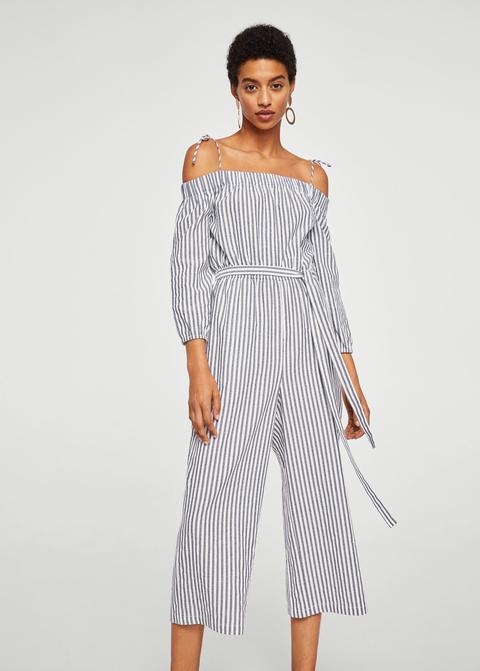 Mono Off-shoulder Rayas