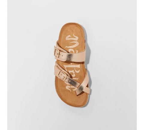 Girls Mad Love Flynn Comfort Footbed Sandals Rose Gold from