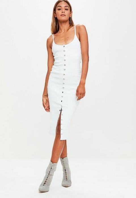 ribbed popper midi dress