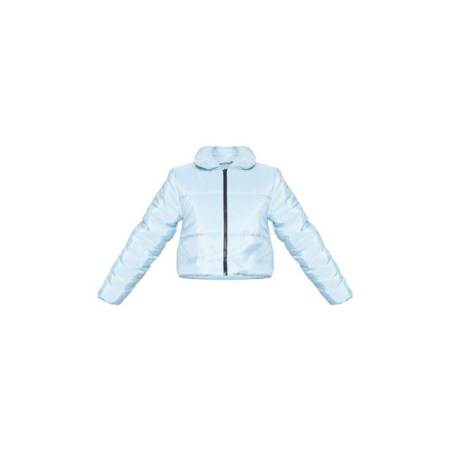 baby blue cropped puffer jacket