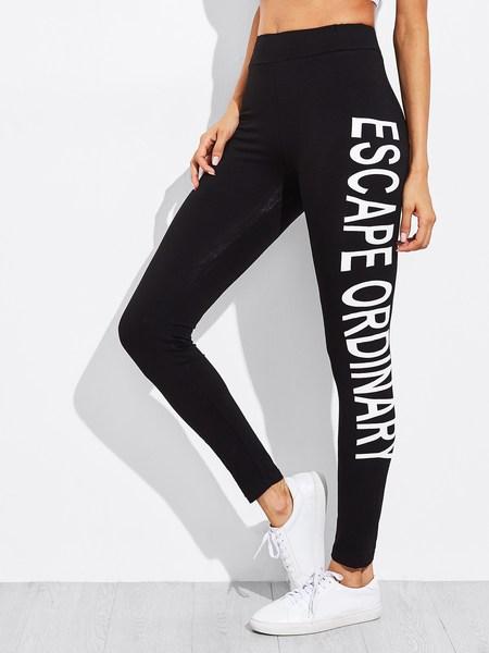 Leggings Con Stampa Di Lettera