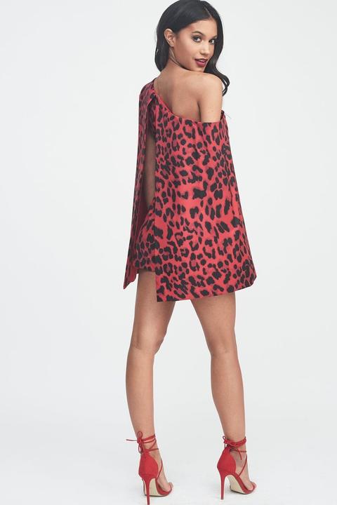 lavish alice red leopard print dress