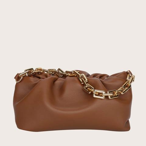 Chain Handle Ruched Bag