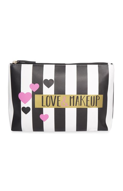 Monochrome Stripe Makeup Bag