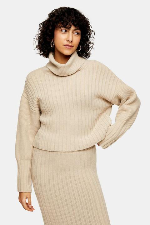 Turn Back Cropped Knitted Jumper