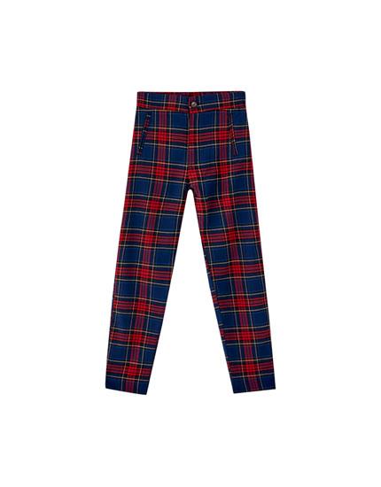 Pantalón Cuadros Skinny Fit