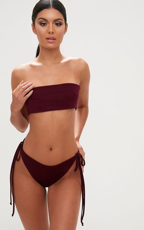 Burgundy Bandeau Bikini Top