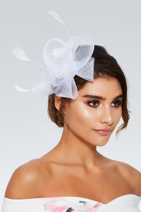 White Twist Bow Fascinator