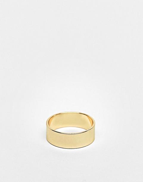 Asos Design Band Ring In Gold Tone