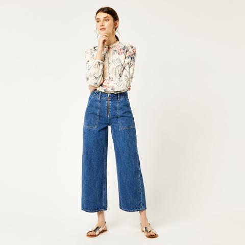 Patch Pocket Wide Leg Jeans from 