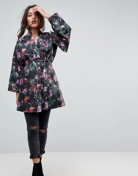 jacquard kimono jacket