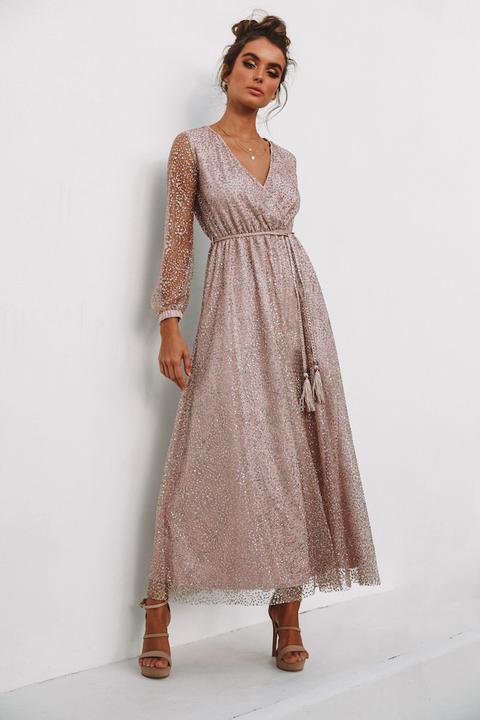 bronze maxi dress