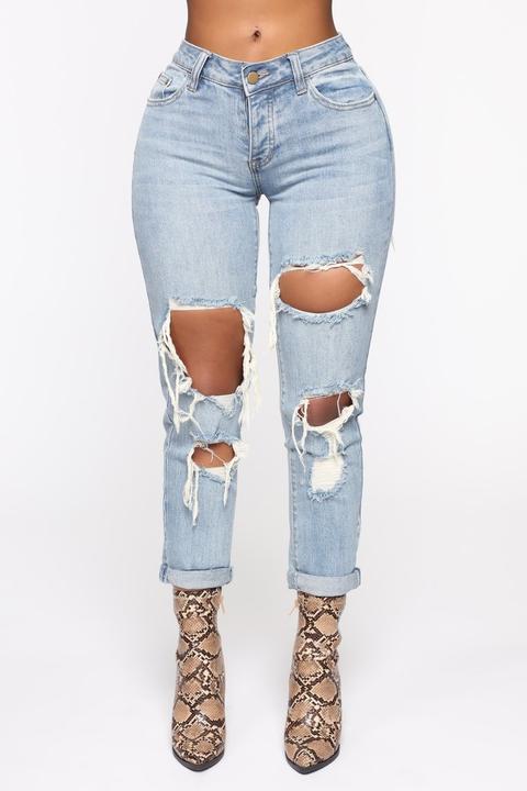 So Over You Boyfriend Jeans - Light Blue Wash