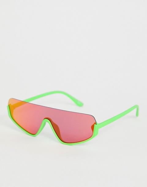 Asos Design - Occhiali Fashion A Mascherina Flat-top - Pietra