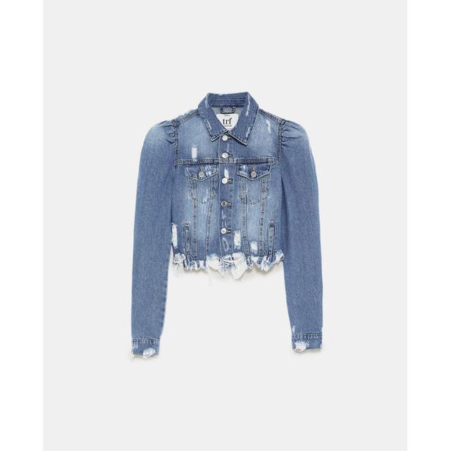 zara denim cropped jacket