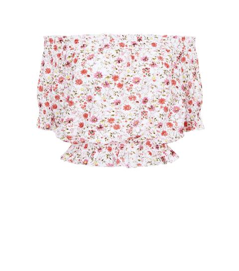 Pink Ditsy Floral Print Bardot