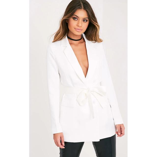 Rebecca Cream Belted Blazer White from PrettyLittleThing on 21