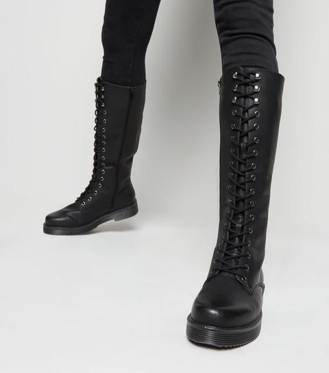 leather look boots