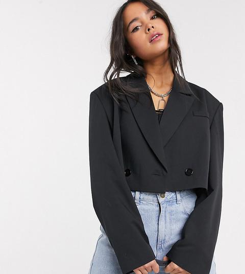 Collusion Cropped Blazer In Black