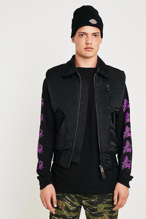 Urban Renewal Salvaged Deadstock Black Cwu Gilet - Black M At Urban Outfitters