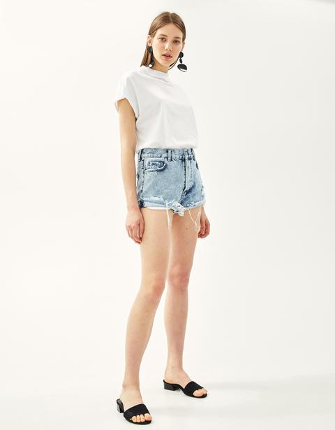 Short Denim Con Bolsillo A Vista