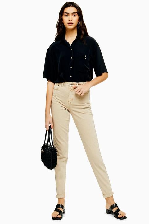 sand coloured mom jeans