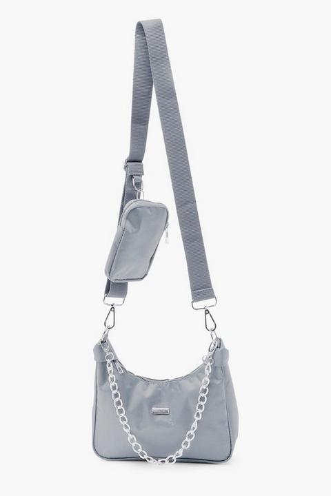 Womens Reflective Edge Nylon Multiway Cross Body Bag - Grey - One Size, Grey