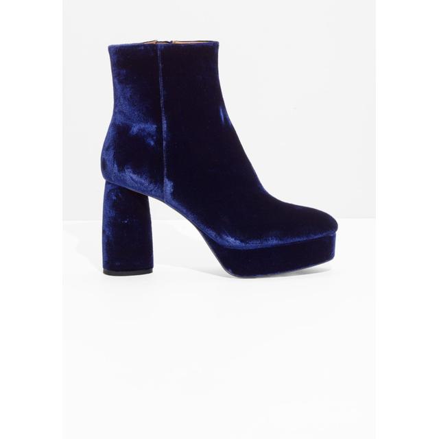 velvet platform boots