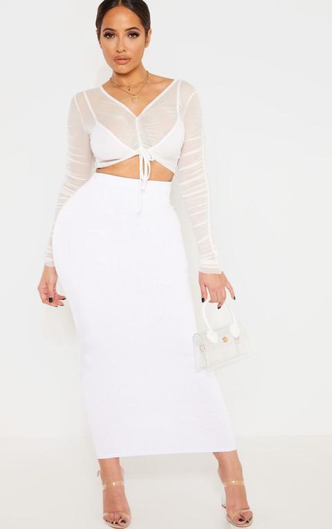 Shape White Slinky Midaxi Skirt