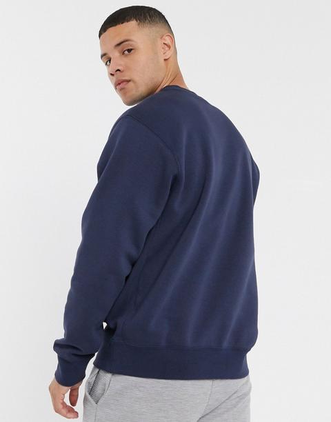 nike club crew neck sweat in navy