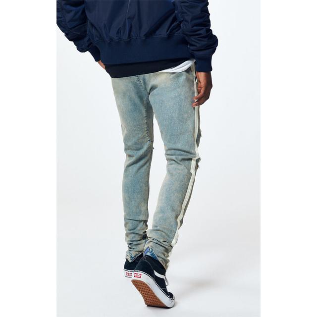 pacsun drop skinny side stripe denim jogger pants