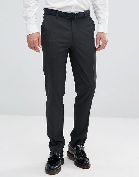 Asos Design Skinny Smart Pants In Charcoal - Gray