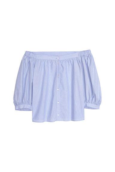 H & M - Camicetta A Spalle Scoperte - Blu