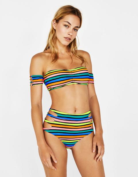 Top Bikini A Righe Multicolore