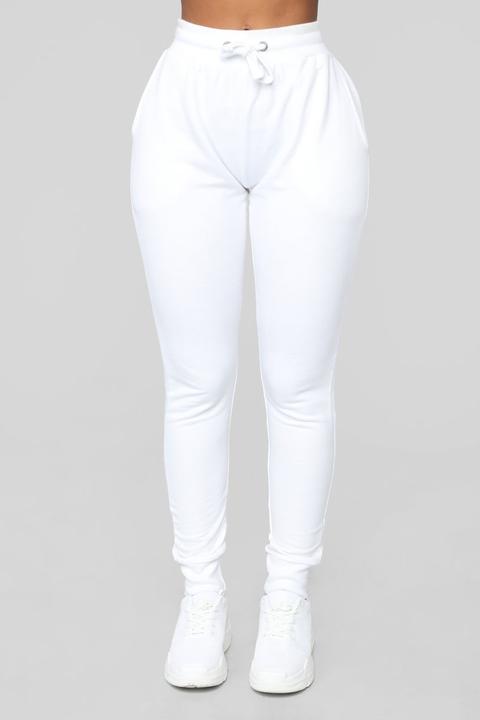 Fashion nova hot sale white joggers