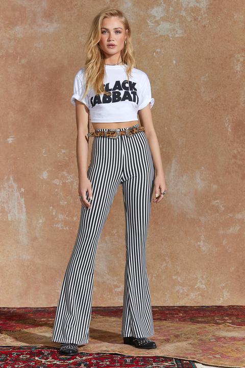 Womens Living On A Thin Line Flare Trousers