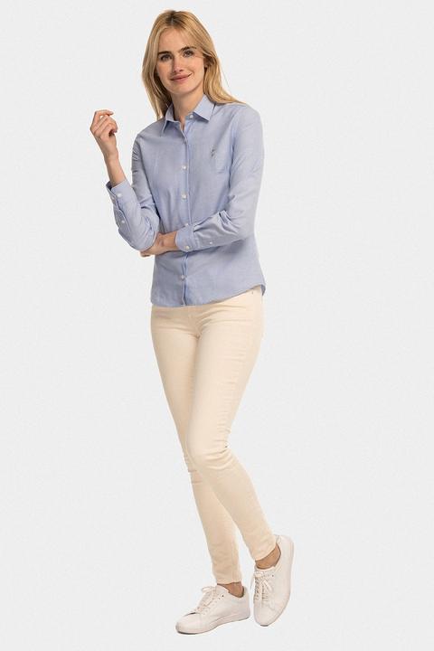 Camisa Miss Rigby Color Oxford Azul Celeste