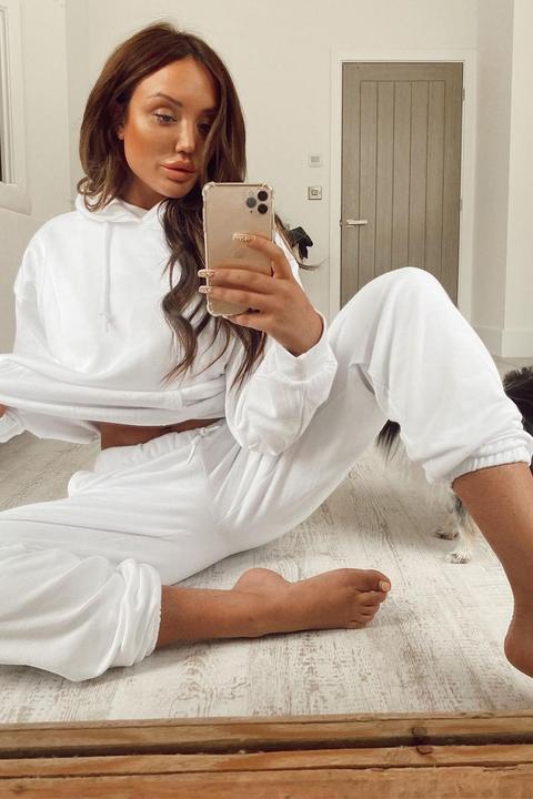 White Joggers - Charlotte Crosby White Oversized Joggers